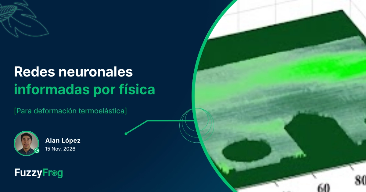 Placa metálica deformada por calor medida con perfilometría de franjas y comparada contra un modelo de red neuronal informado por física
